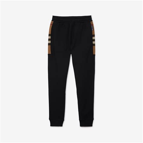 burberry joggers|Burberry Check Panel Cotton Blend Joggers .